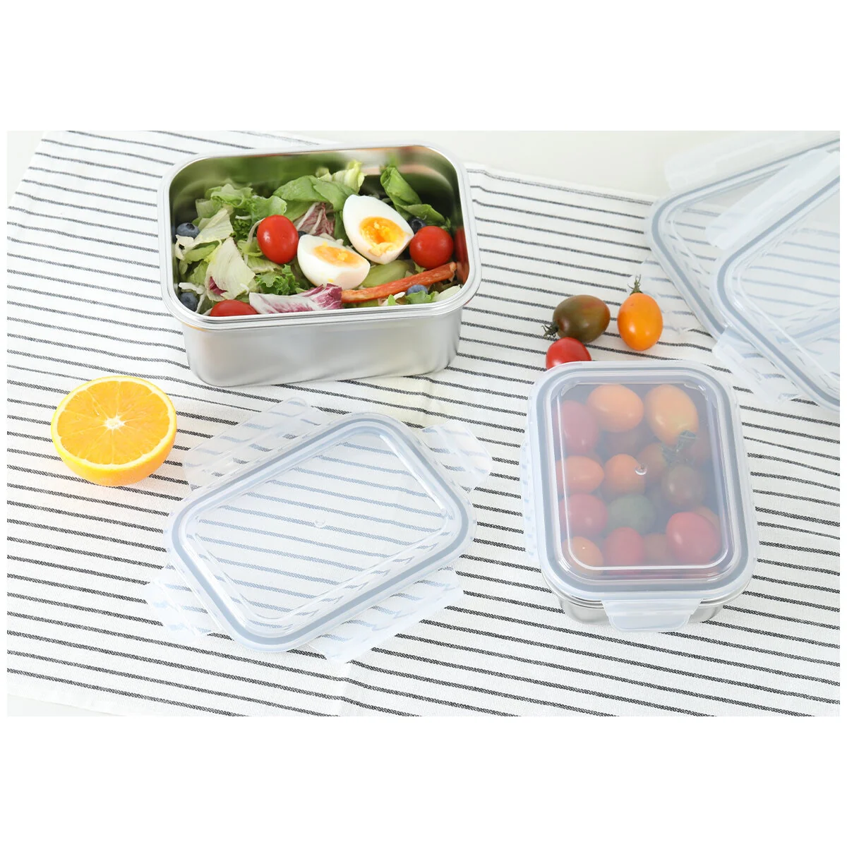 Neoflam 304 Stainless Steel Microwavable Containers 12-Piece Set Silver - Image 9