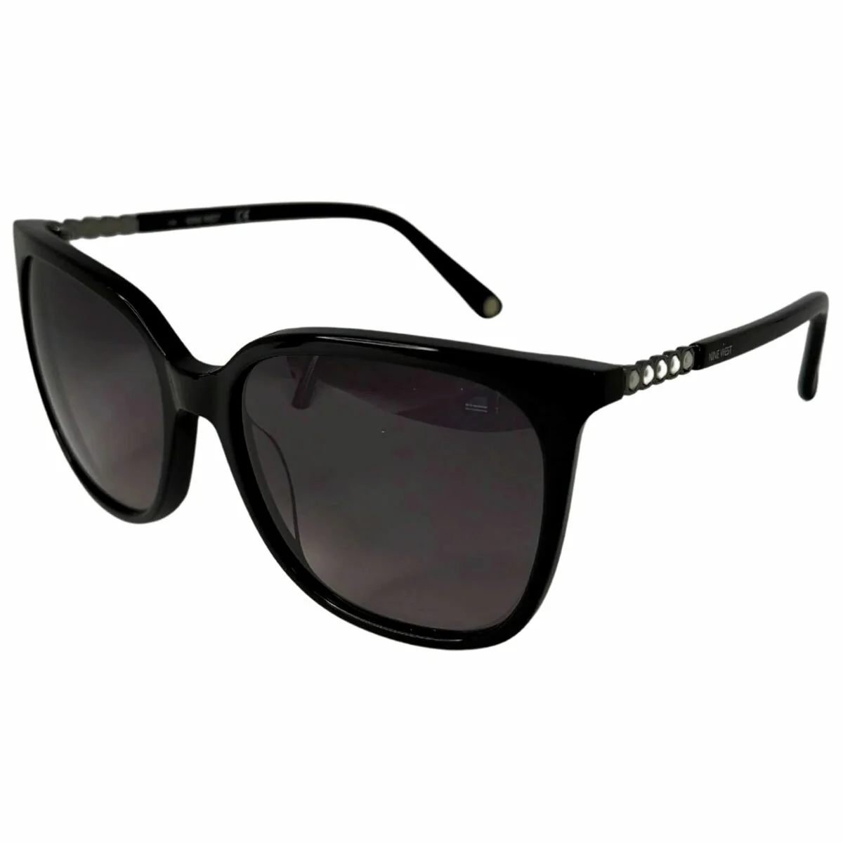 Nine West NW624S Women’s Square Sunglasses Black Grey Acetate Stylish