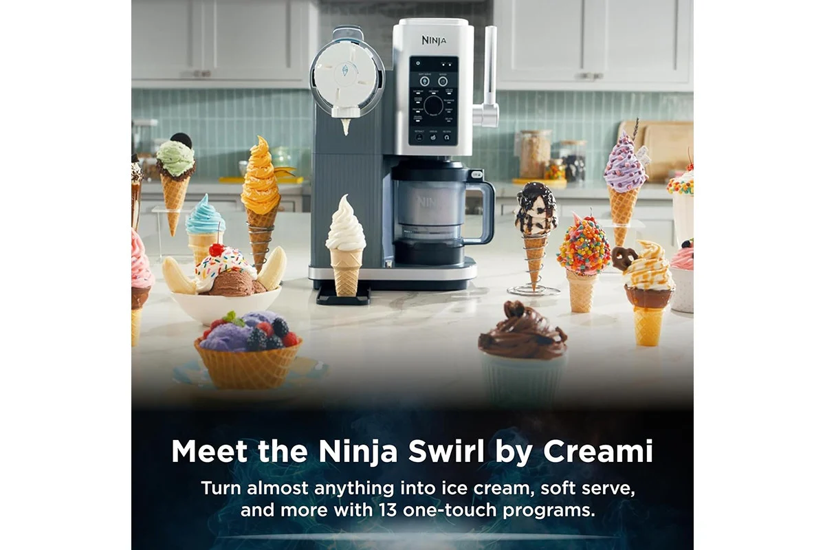 Ninja Swirl Soft Serve Ice Cream Machine in Platinum Silver - Image 6