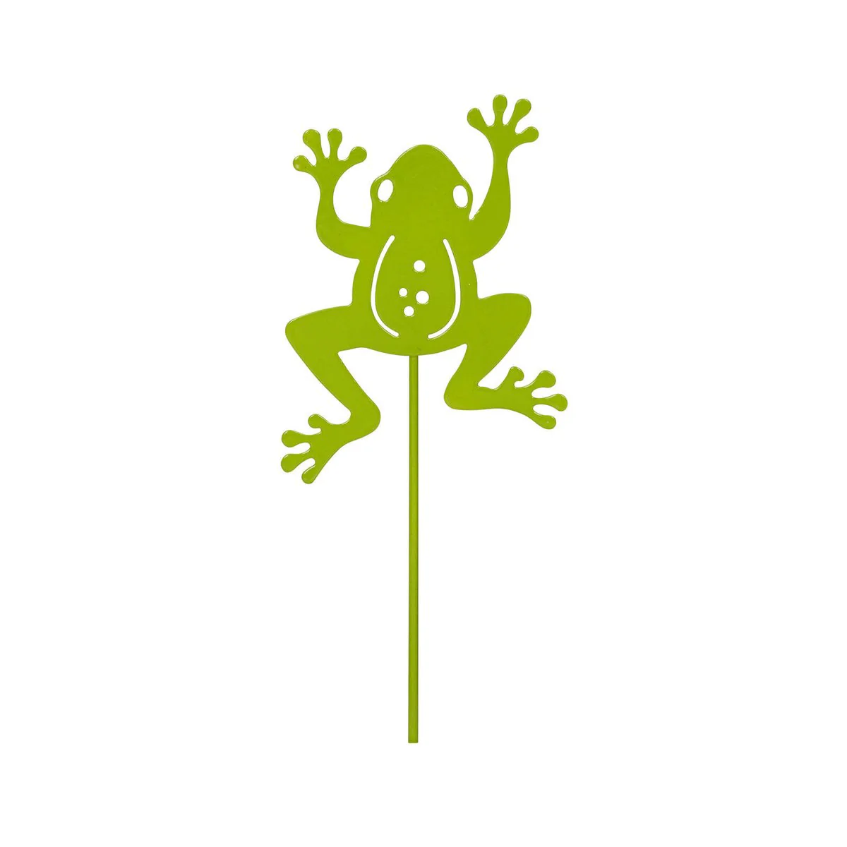 Northcote Pottery Decorative Flat Metal Frog Stake - Weather Resistant - 17mm x 60mm - Fun Garden Accessory