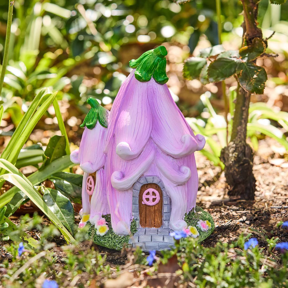 Northcote Pottery Purple Fairy House Statue - 140mm x 245mm - Weather Resistant - Image 3