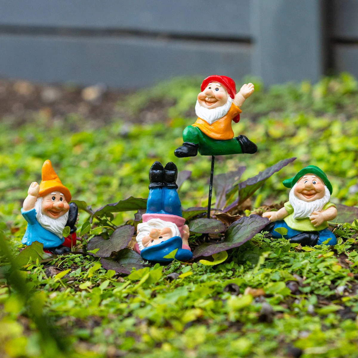 Northcote Pottery Yoga Gnome Garden Stake - 5 x 15cm - Red & Tangerine - Image 3
