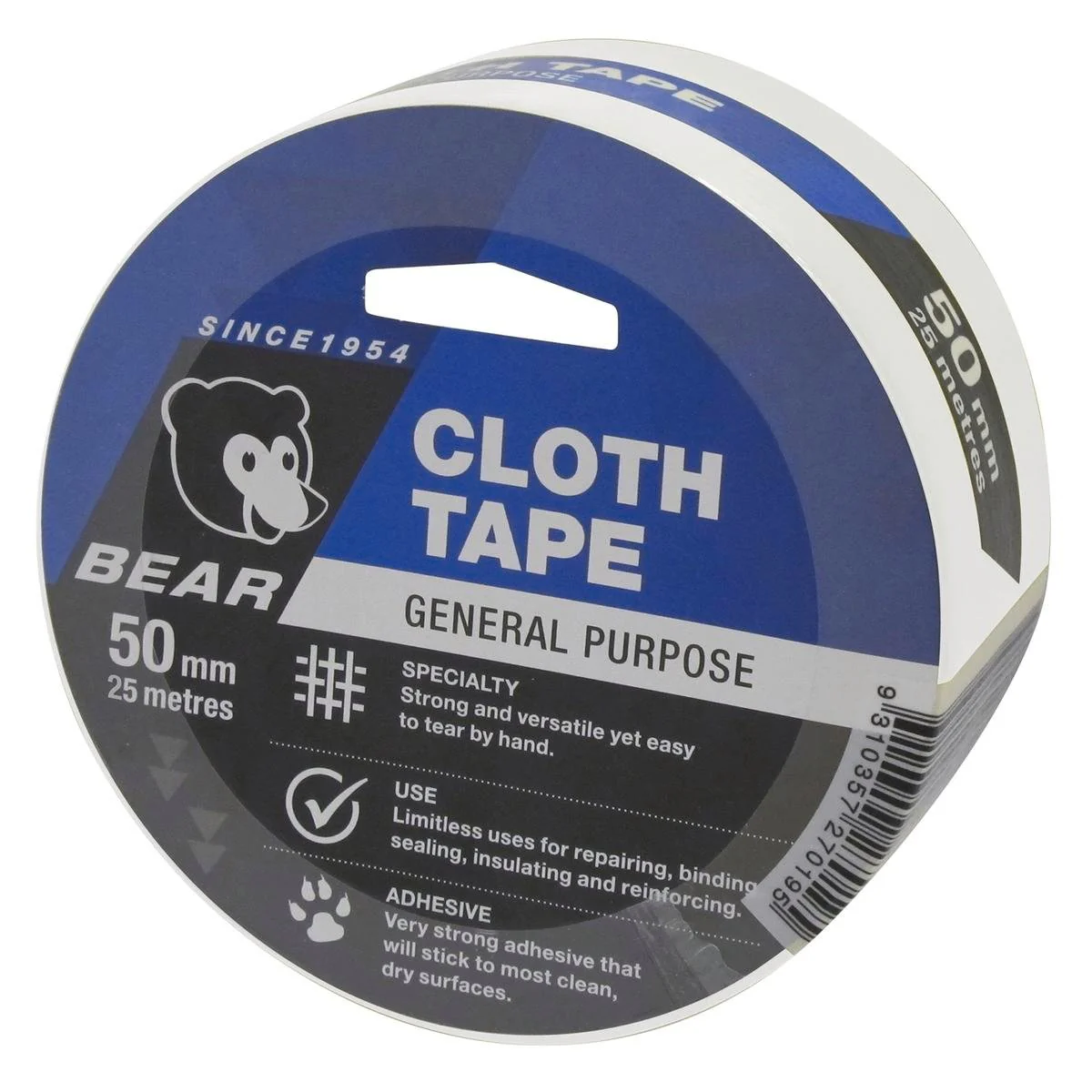 Norton Bear Cloth Tape 50mm x 25m White - Strong Flexible Adhesive