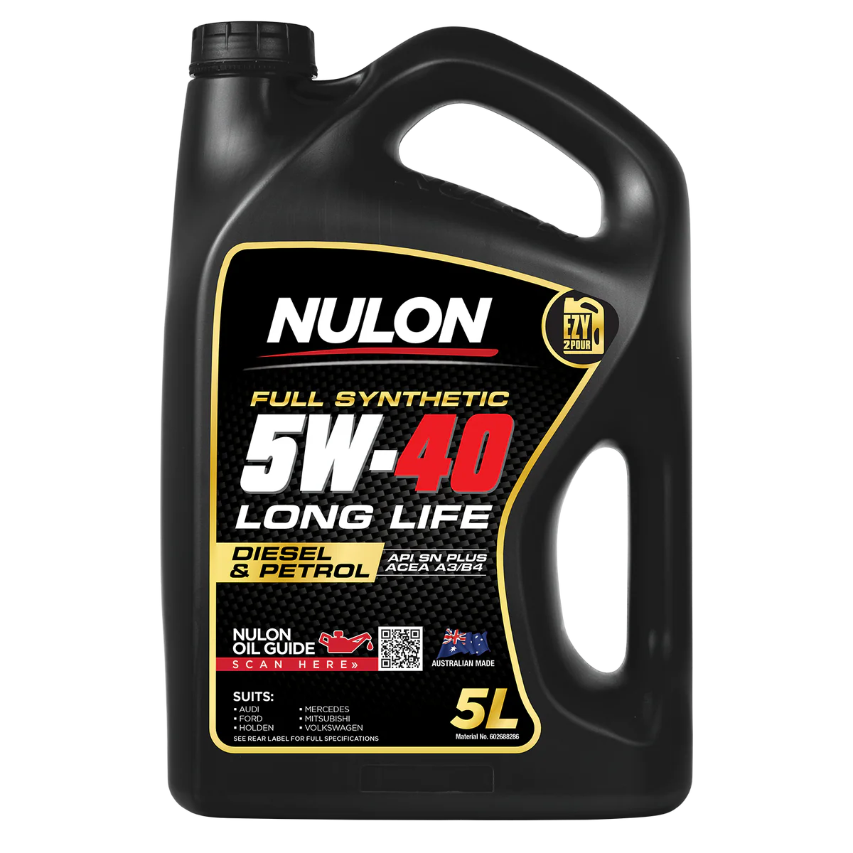 Nulon Full Synthetic Engine Oil - 5L 5W-40 Long Life - High Performance