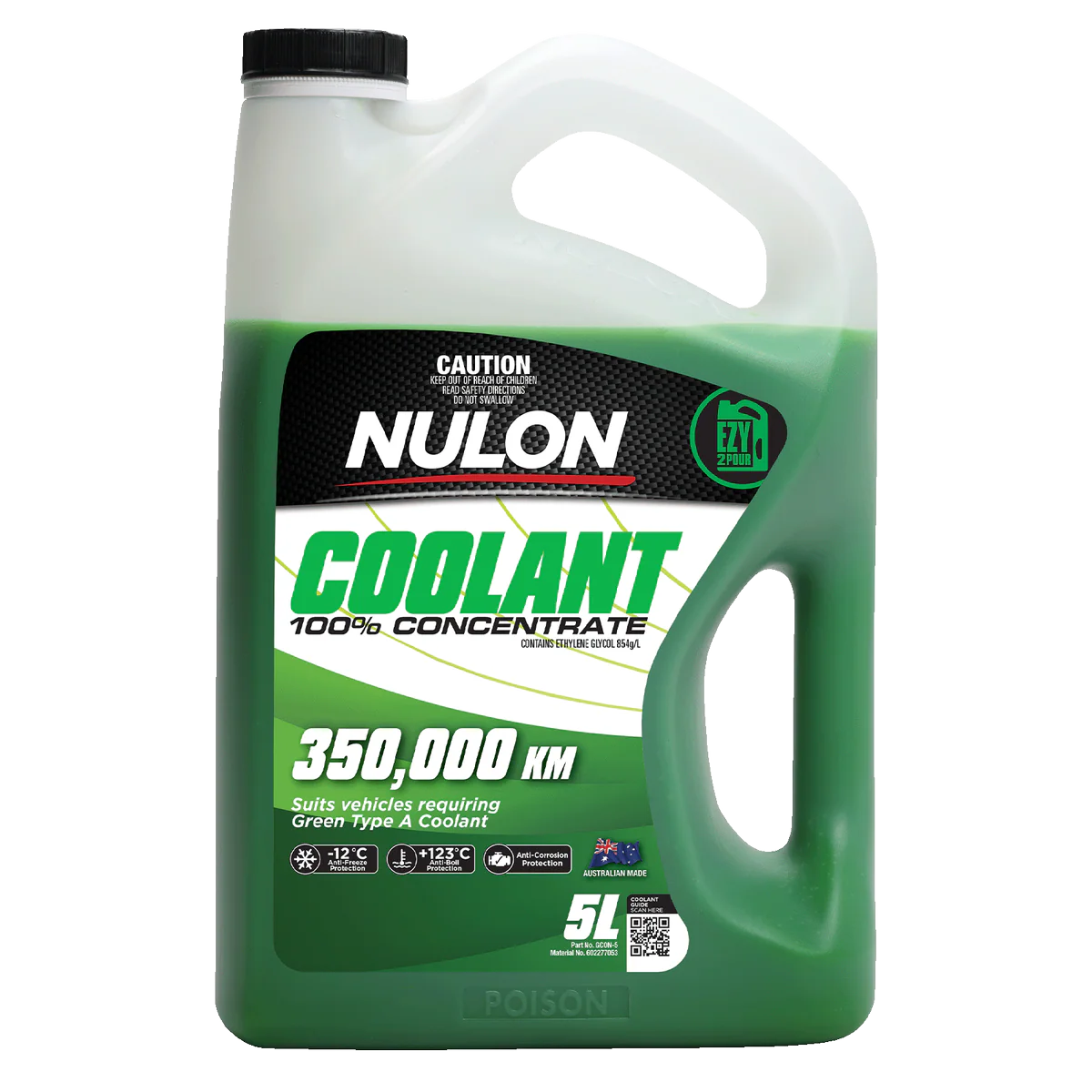 Nulon Green Coolant 100 Concentrate - 5L - Anti-Freeze & Anti-Boil Protection