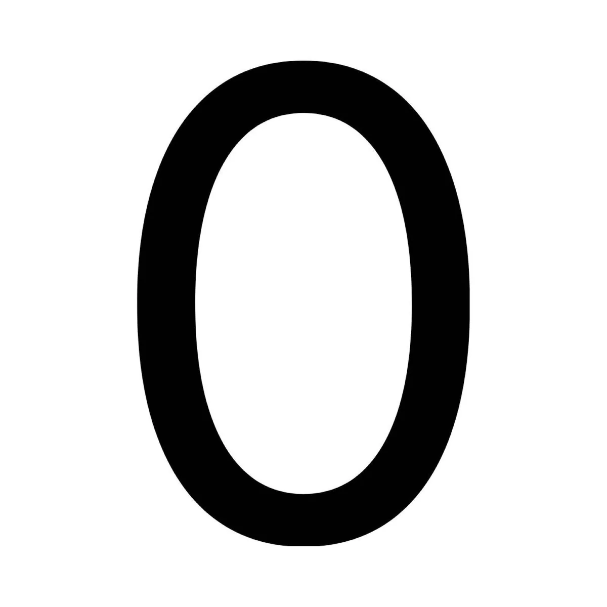 Numero Black Vinyl Transfer 0 - Self-Adhesive House Number - 44mm x 65mm - Black - Weatherproof