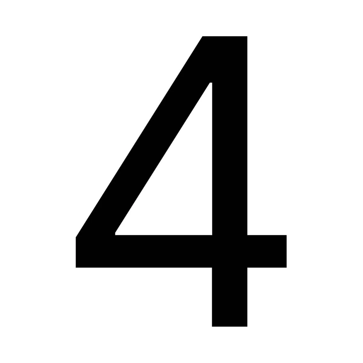 Numero Black Vinyl Transfer 4 - Self-Adhesive House Number - 46mm x 63mm - Black - Weatherproof