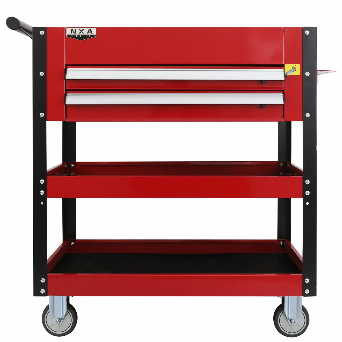 NXA 76cm Red Tool Cart 2 Drawers 3 Trays Steel 30TC2D2TR Portable