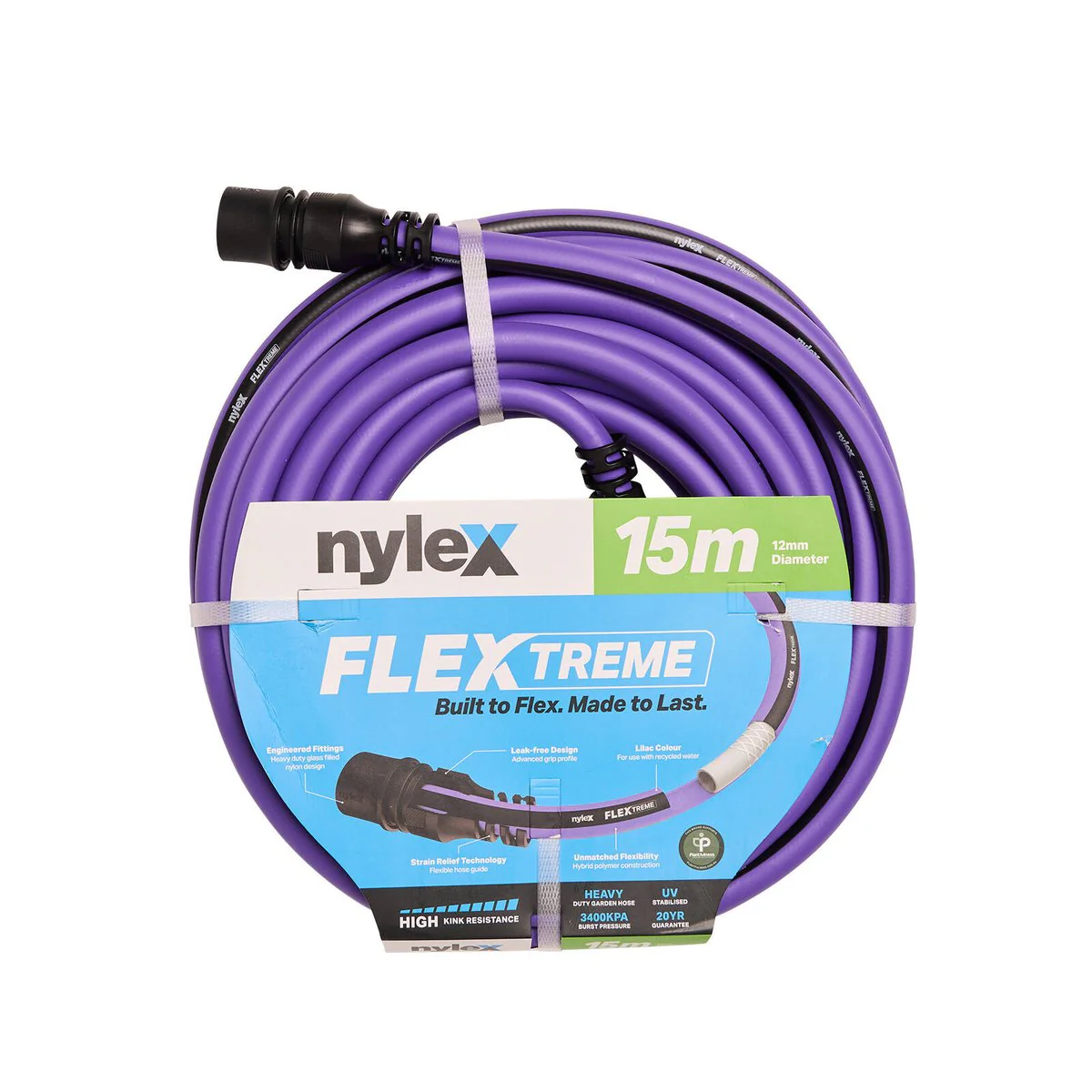 Nylex 15m Flextreme Reclaimed Water Garden Hose - Flexible - Durable - UV Stabilised