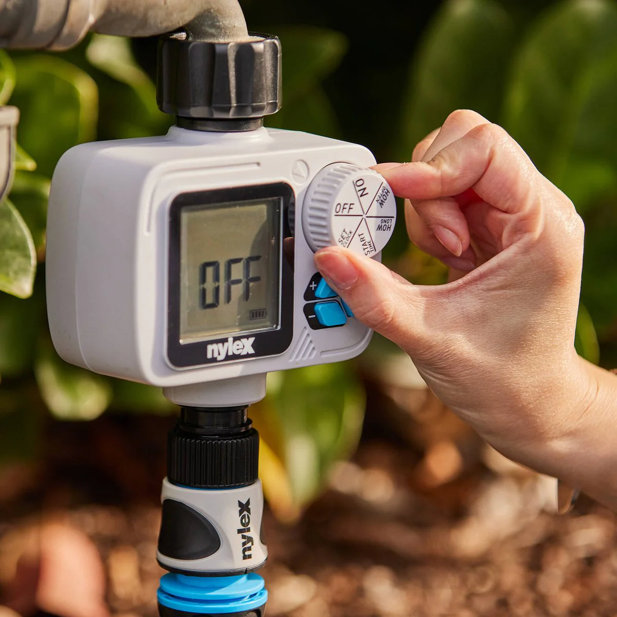 Nylex Digital Tap Timer - Programmable Watering Device - 80mm x 160mm x 115mm - Flexible Scheduling Options - Image 5