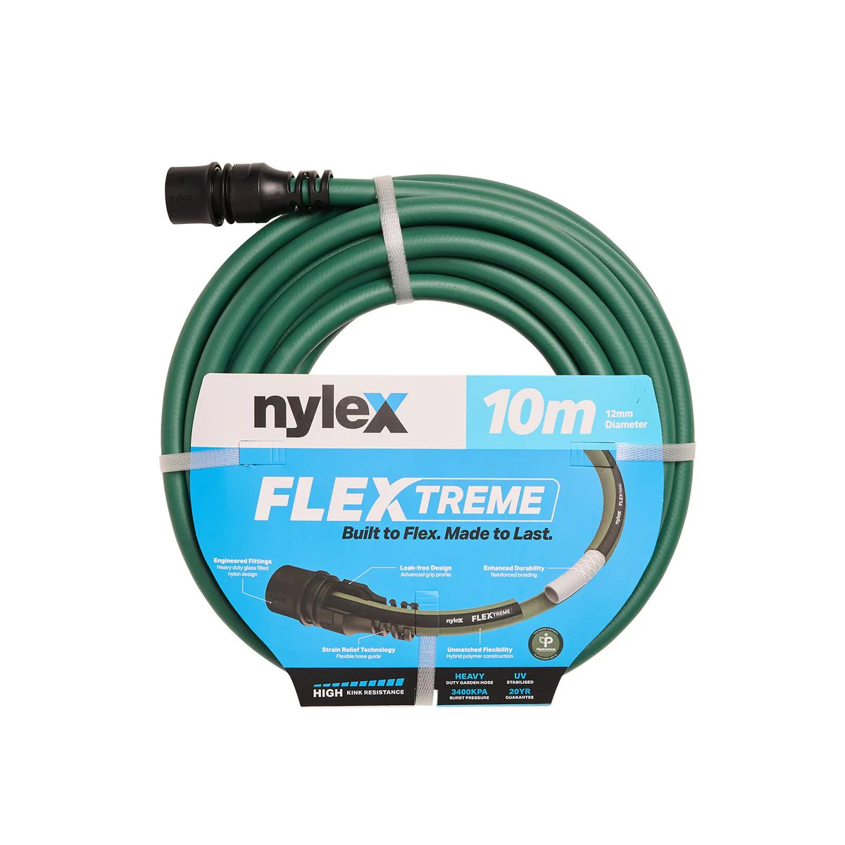 Nylex Flextreme Garden Hose - 10m - 12mm - Flexible - UV Resistant