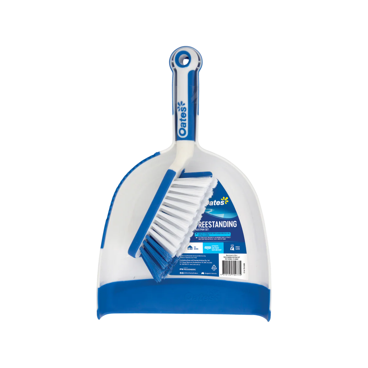 Oates Freestanding Dustpan Set - 368mm - Plastic - Electrostatic Cleaning