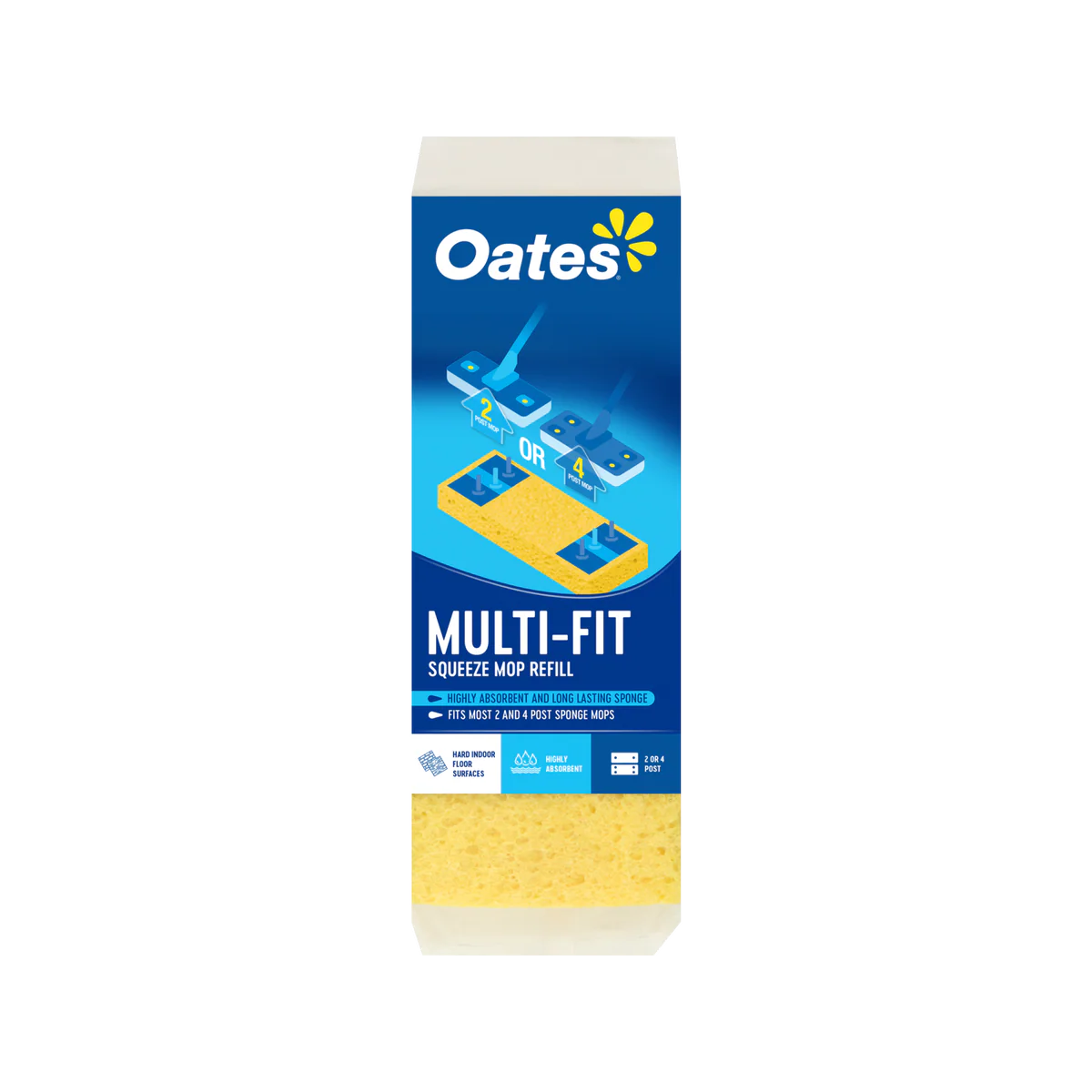 Oates Multi Fit Squeeze Mop Refill - 89mm x 232mm - Sponge - Highly Absorbent