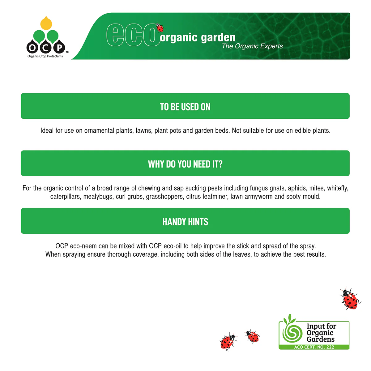 Ocp Eco Neem Concentrate Botanical Insecticide 250ml - Liquid - Image 2