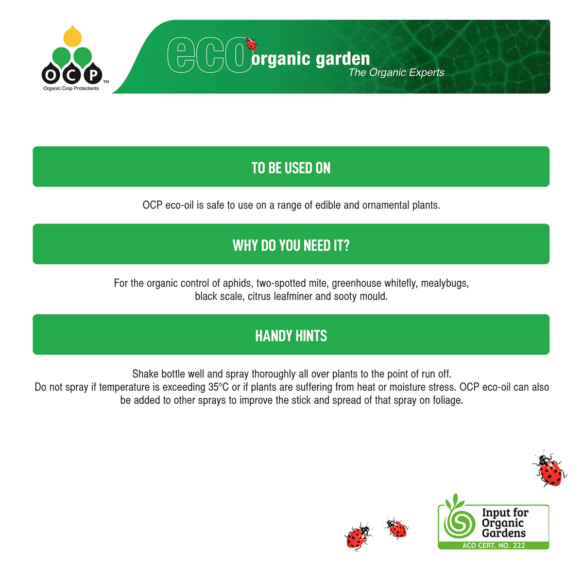 OCP Eco Oil - 750ml - Botanical Liquid - Organic Insecticide - Image 2