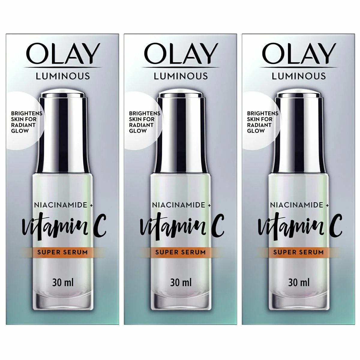 Olay Luminous Niacinamide + Vitamin C Super Face Serum 3 x 30ml 82315572