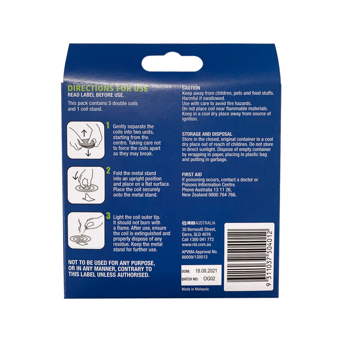 On Gard Outdoor Mosquito Coils 10 Pack - Repels Mosquitoes - 8 Hours - 130mm x 90mm x 130mm - Image 2