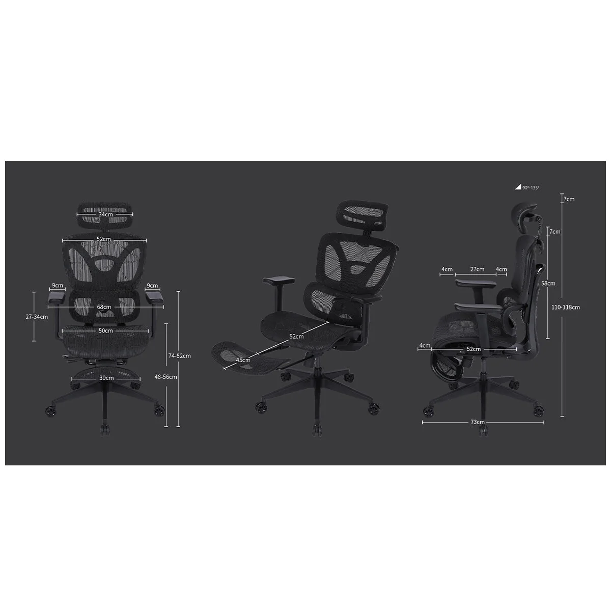 Onex AIRNEST Mesh Office Chair Black Mesh Stylish Capacity 125kg - Image 2
