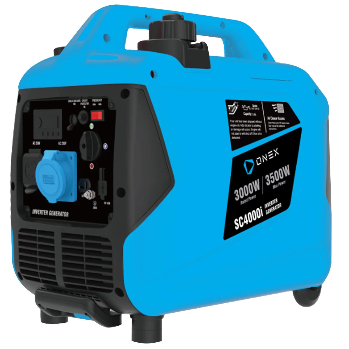 ONEX SC4000i Inverter Generator 3500W Capacity Pure Sine Cyan Portable