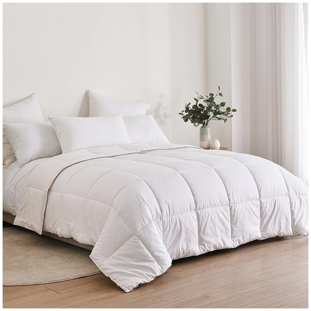 Onkaparinga All Seasons Wool Quilt Queen White 100% Cotton Sateen