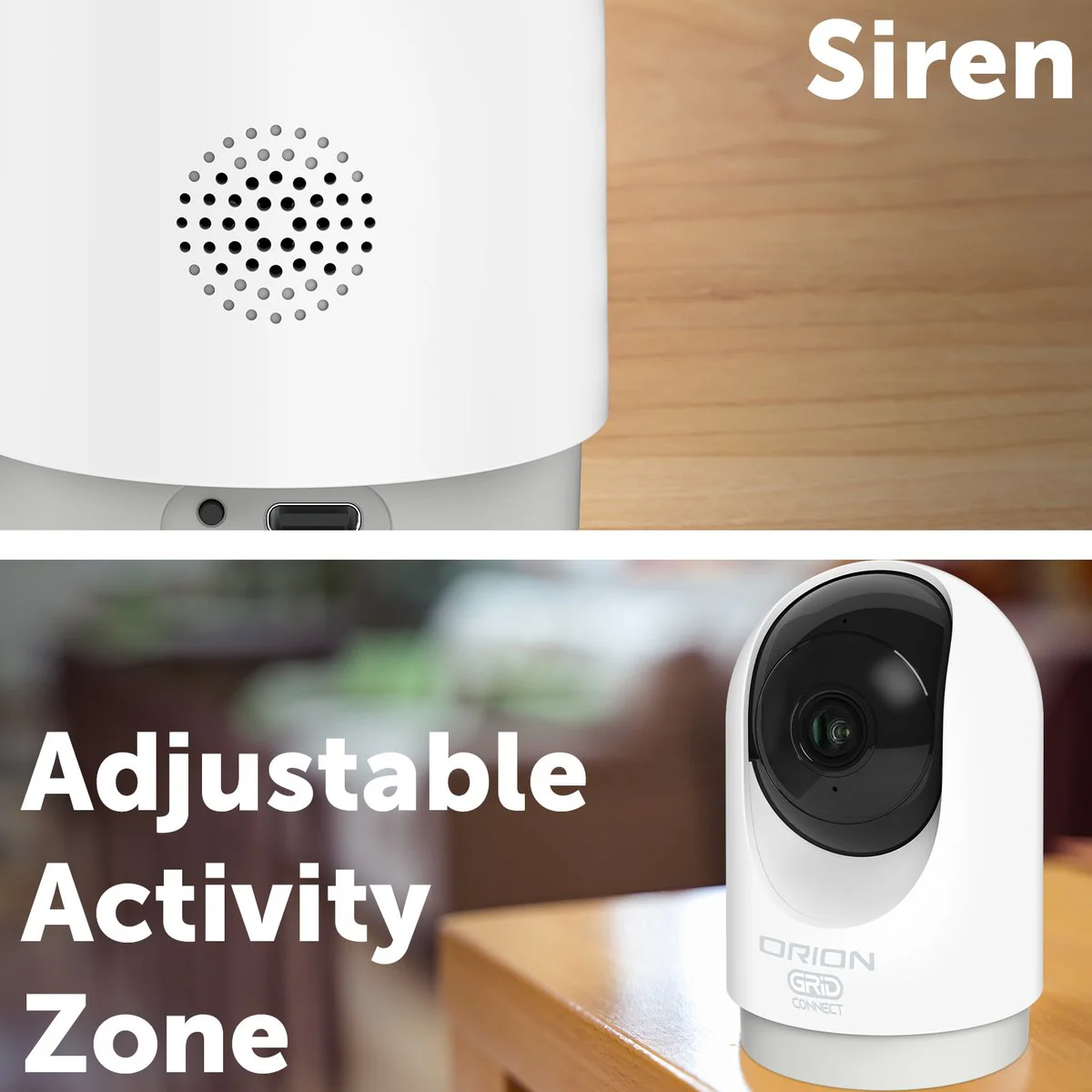 Orion Grid Connect Smart Wi Fi Indoor Pan and Tilt Security Camera - 2K-Pro - White - 24/7 Streaming - Two-Way Audio - Image 5