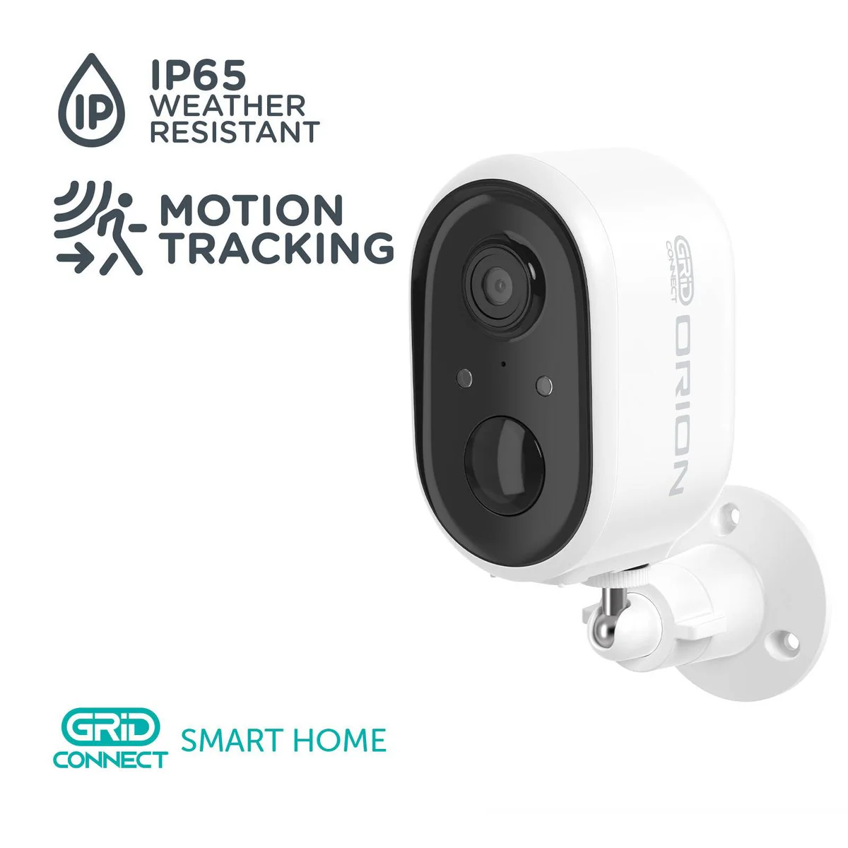 Orion Grid Connect Smart Wireless Rechargeable 3MP Security Camera - 2K Resolution - Weather Resistant - White - Image 3