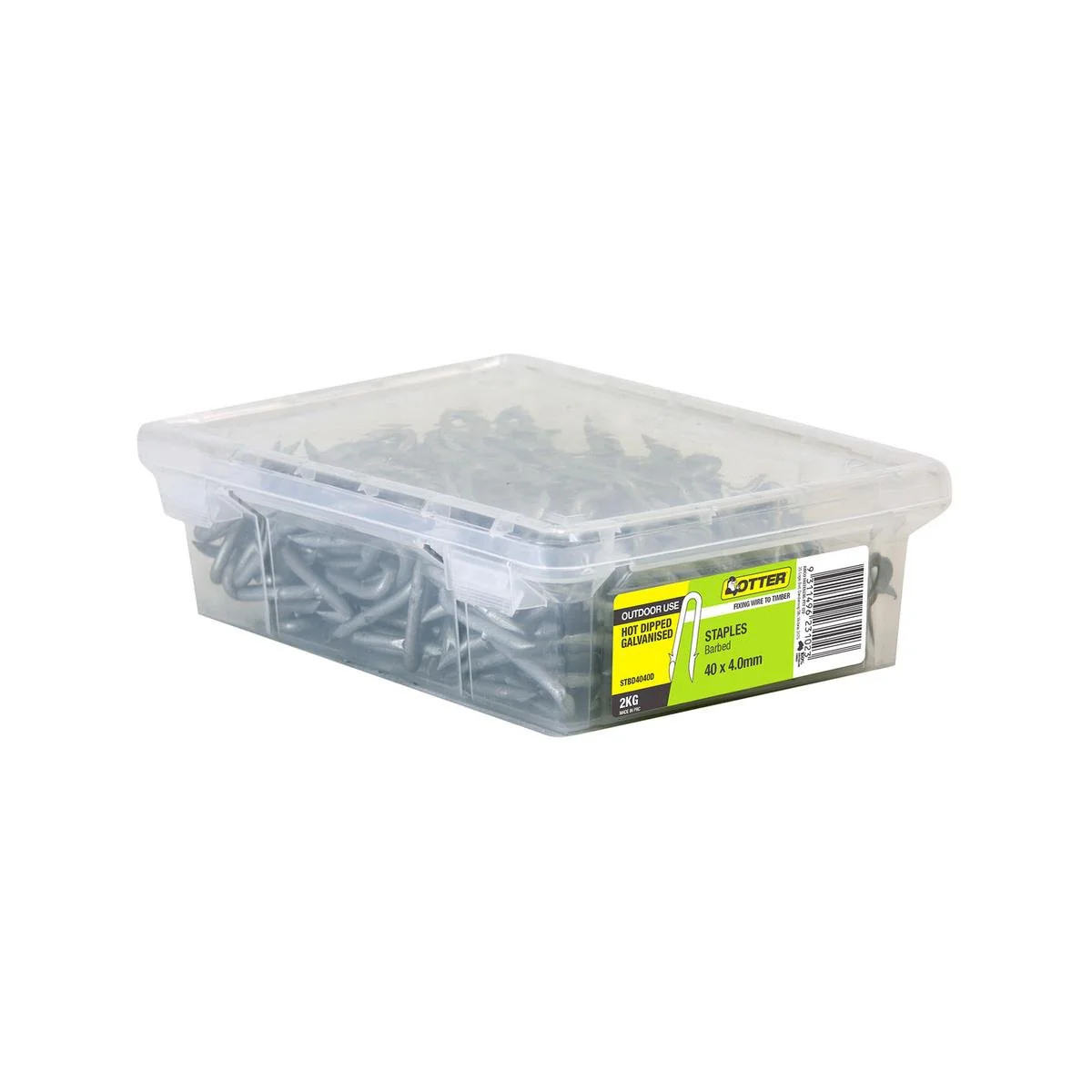 Otter Barbed Nails Staples 40 x 4mm - 2kg - Corrosion Resistant - Durable