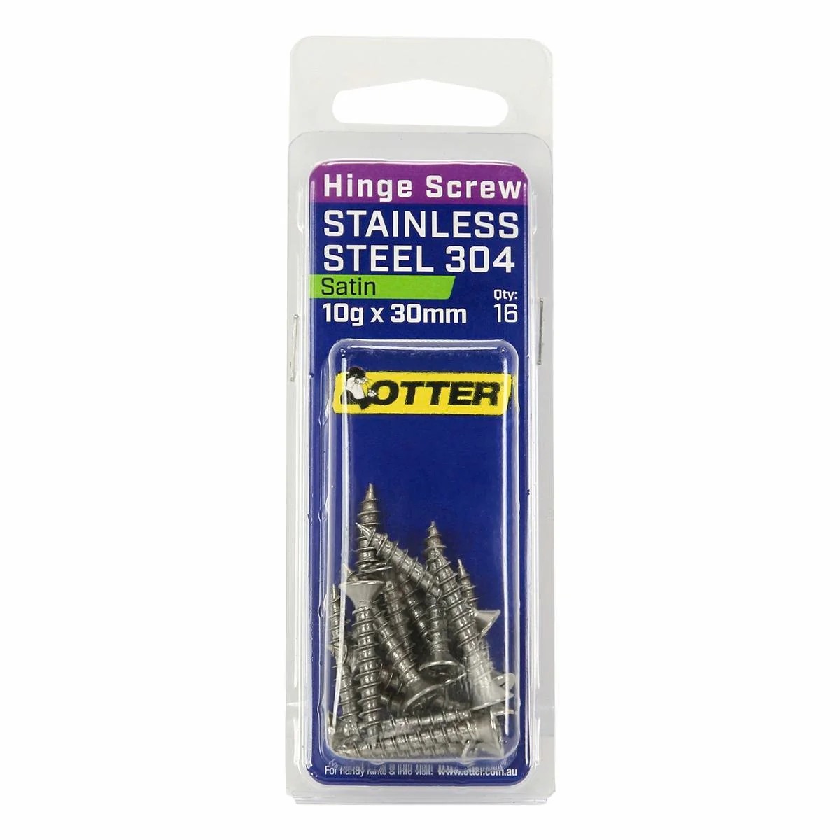 Otter 10 x 30mm Satin Stainless Steel 304 Hinge Screws 16 Pack