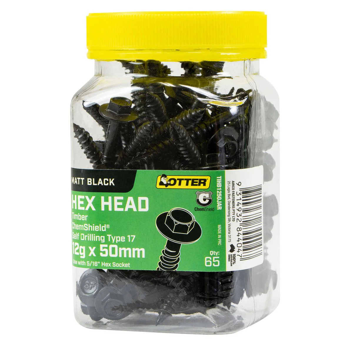 Otter Timber Hex Head Screws 12g x 50mm - 65 Pack - Self-Drilling - Corrosion Resistant - Image 2