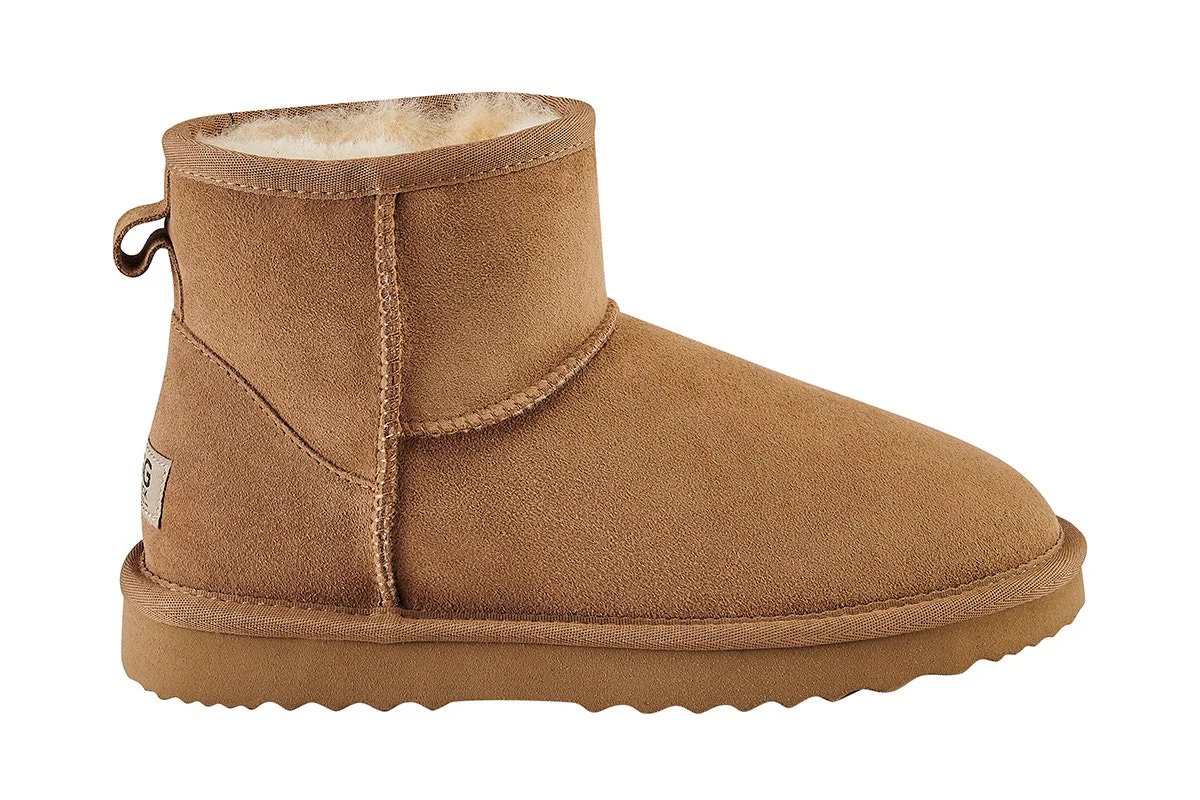 Outback UGG Unisex Premium Double Face Sheepskin Mini Classic Boots (Chestnut) - Image 3