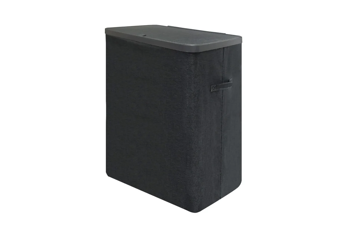 Ovela 120L Dark Grey Laundry Basket with Lid - 3-Section Organizer - Image 12