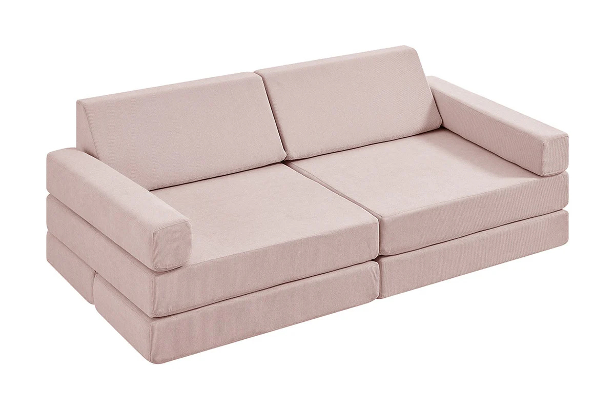 Ovela 14 Piece Double Kids Play Sofa Pink Modular Set - Image 10