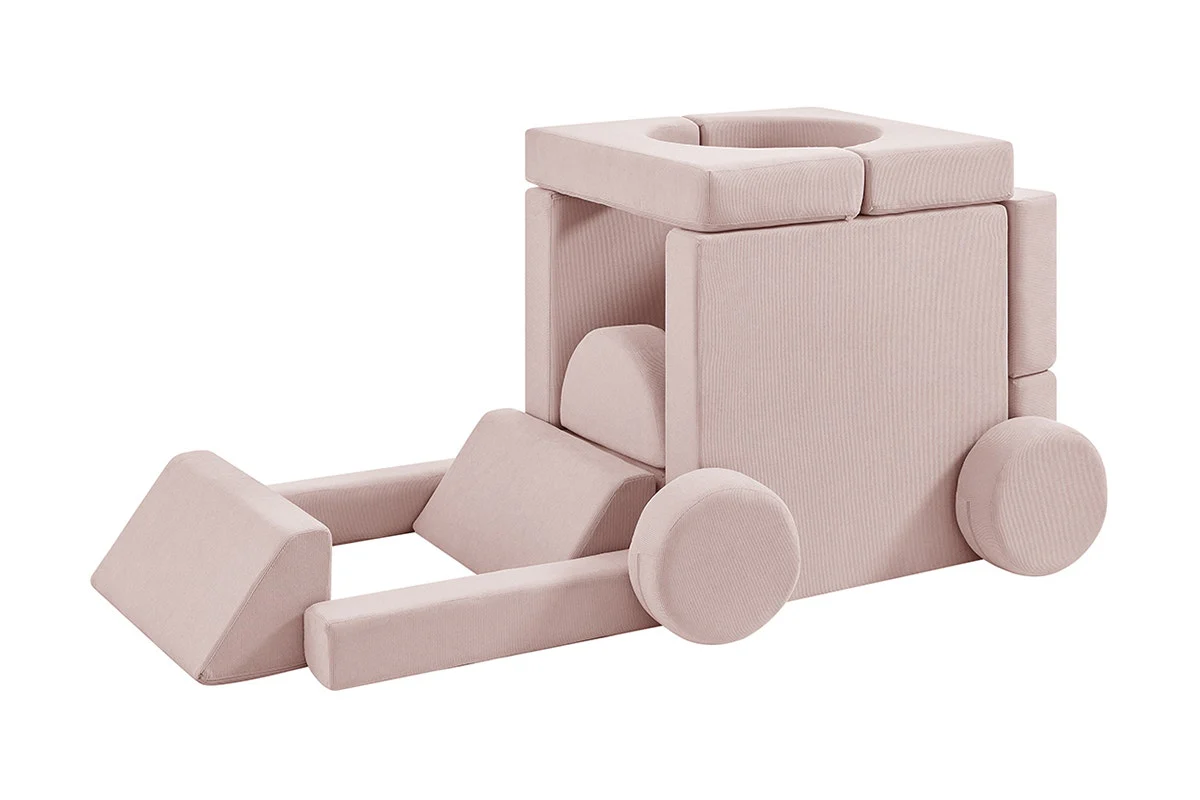 Ovela 14 Piece Double Kids Play Sofa Pink Modular Set - Image 13