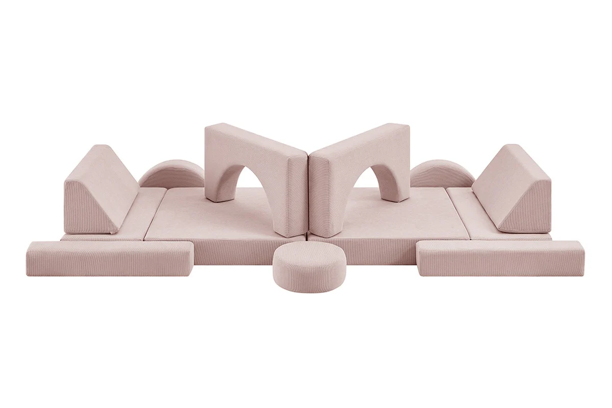 Ovela 14 Piece Double Kids Play Sofa Pink Modular Set - Image 16
