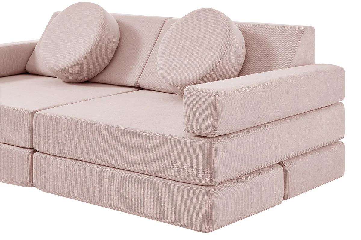 Ovela 14 Piece Double Kids Play Sofa Pink Modular Set - Image 17