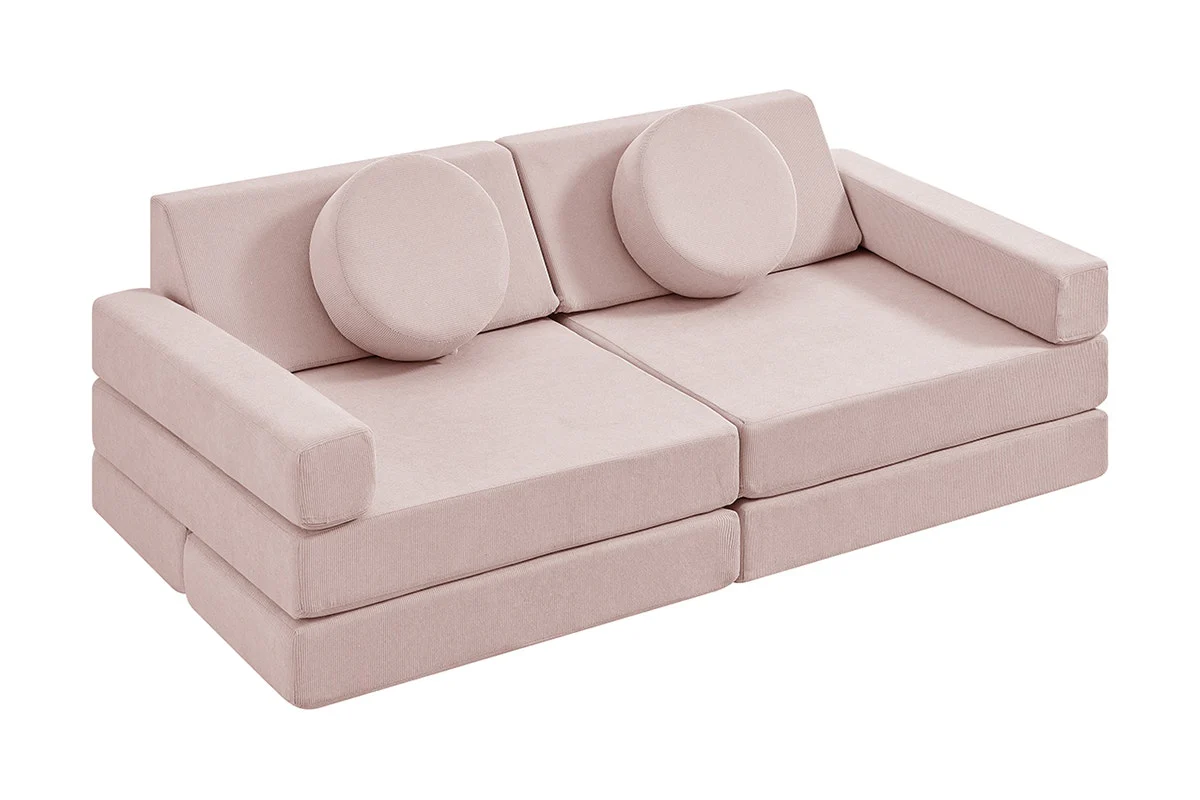 Ovela 14 Piece Double Kids Play Sofa Pink Modular Set - Image 8