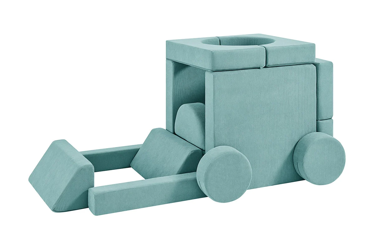 Ovela 14 Piece Double Kids Play Sofa Sage Green Modular Set - Image 12