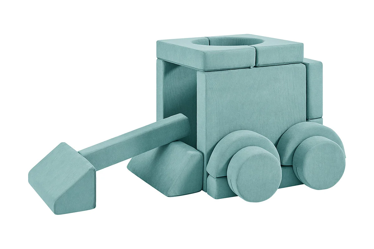 Ovela 14 Piece Double Kids Play Sofa Sage Green Modular Set - Image 13