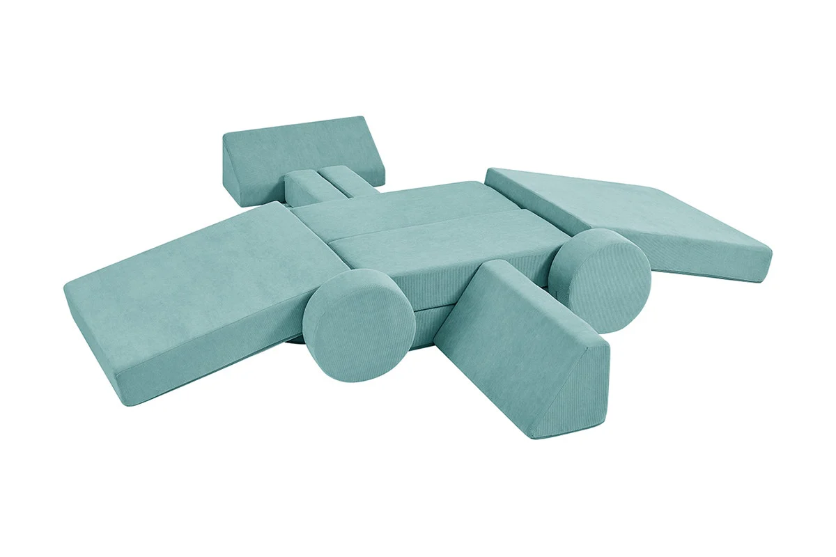 Ovela 14 Piece Double Kids Play Sofa Sage Green Modular Set - Image 14