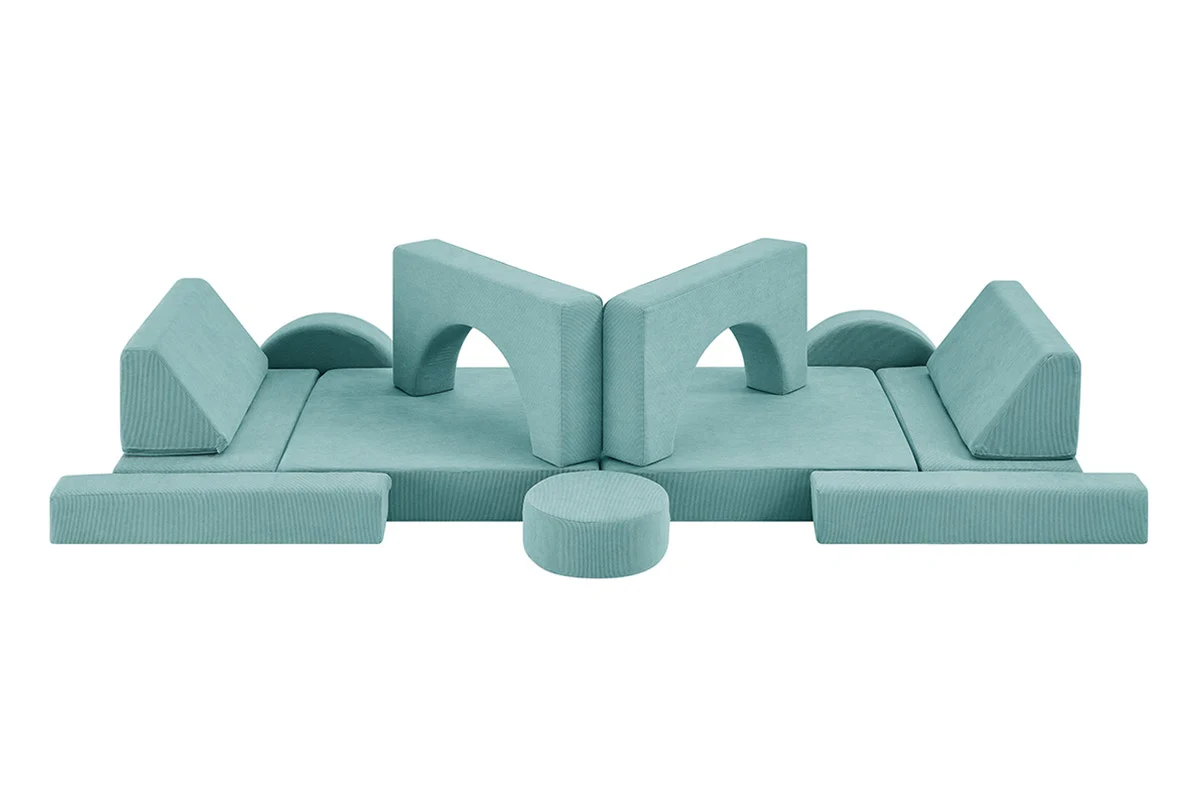 Ovela 14 Piece Double Kids Play Sofa Sage Green Modular Set - Image 16