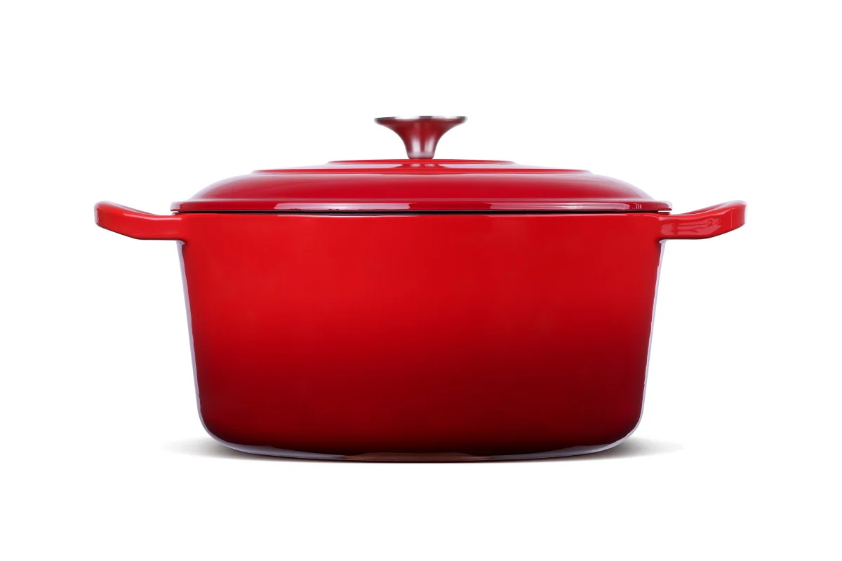 Ovela 5.6L Red Cast Iron Casserole for Hearty Family Meals - Image 8