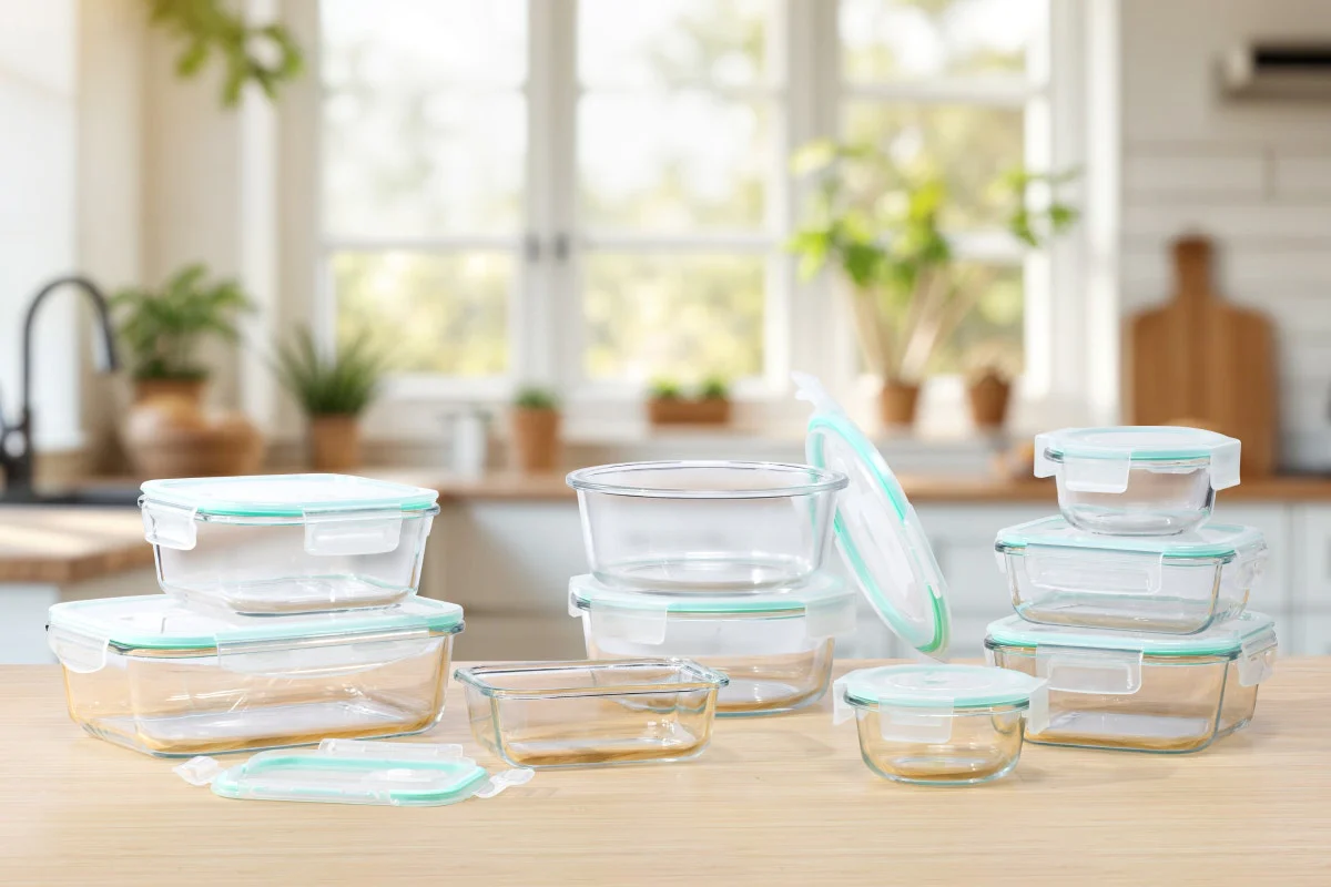 Ovela 9 Piece Glass Container Set Leak Proof Borosilicate - Image 4
