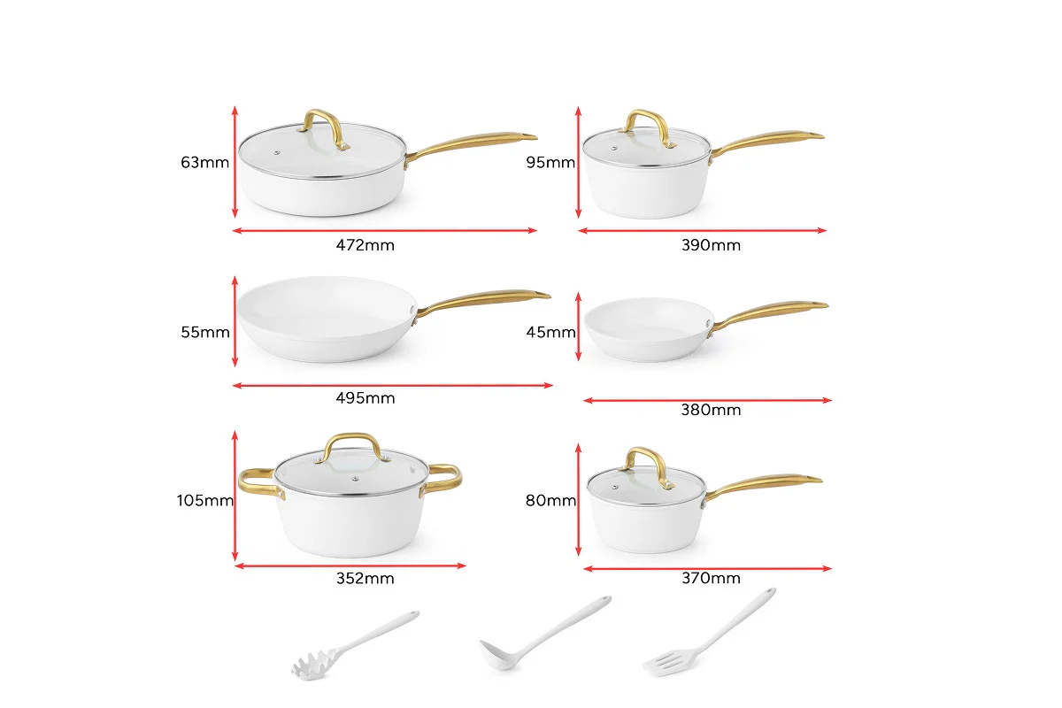Ovela 9 Piece Non-Stick Ceramic Cookware Set with Silicone Utensils - Image 7