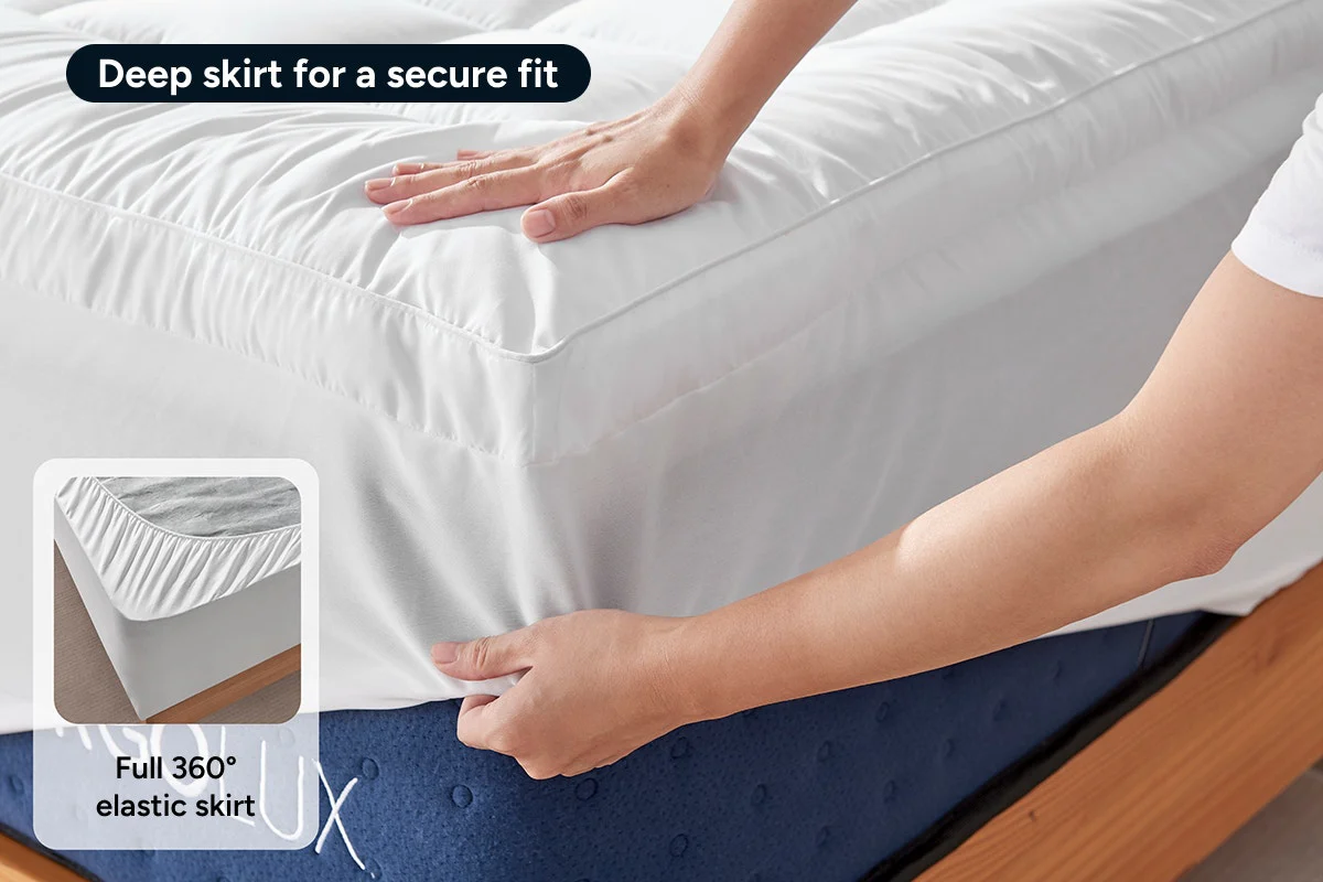 Ovela Bamboo Pillowtop Mattress Topper - King Size Comfort Upgrade - Image 3