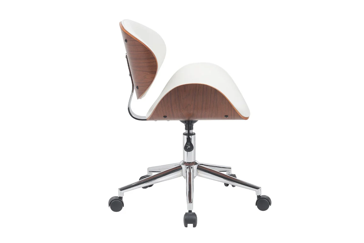 Ovela Bentwood Office Chair White Walnut Height Adjustable Swivel - Image 10