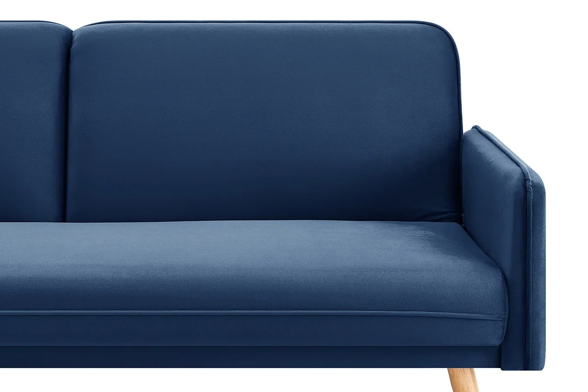 Ovela Chelsea 3 Seater Velvet Sofa Bed Navy Click Clack Lounge - Image 11