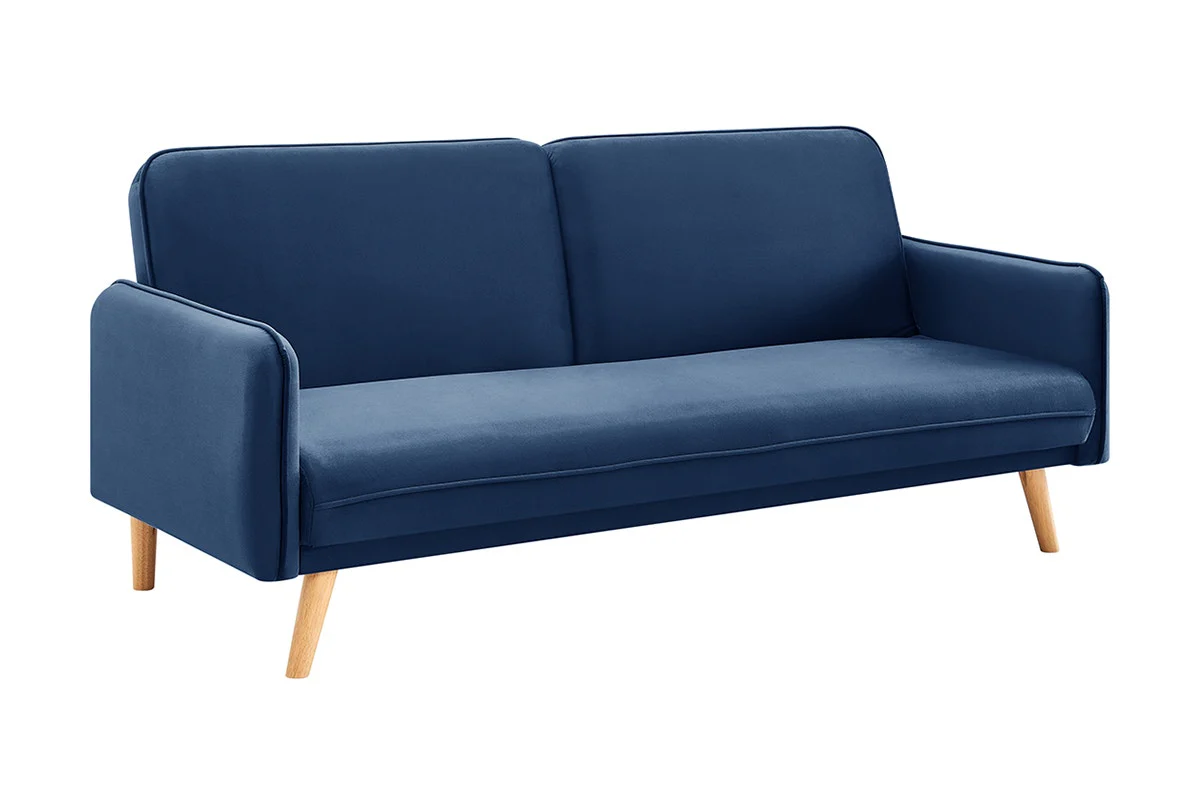 Ovela Chelsea 3 Seater Velvet Sofa Bed Navy Click Clack Lounge - Image 4