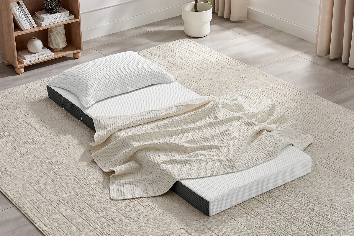 Ovela Folding Sofa Bed Mattress Single White Memory Foam - Image 8