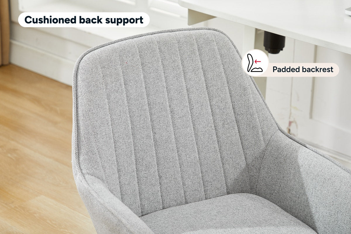 Ovela Milly Grey Fabric Office Chair - Adjustable & Comfortable Design - Image 6