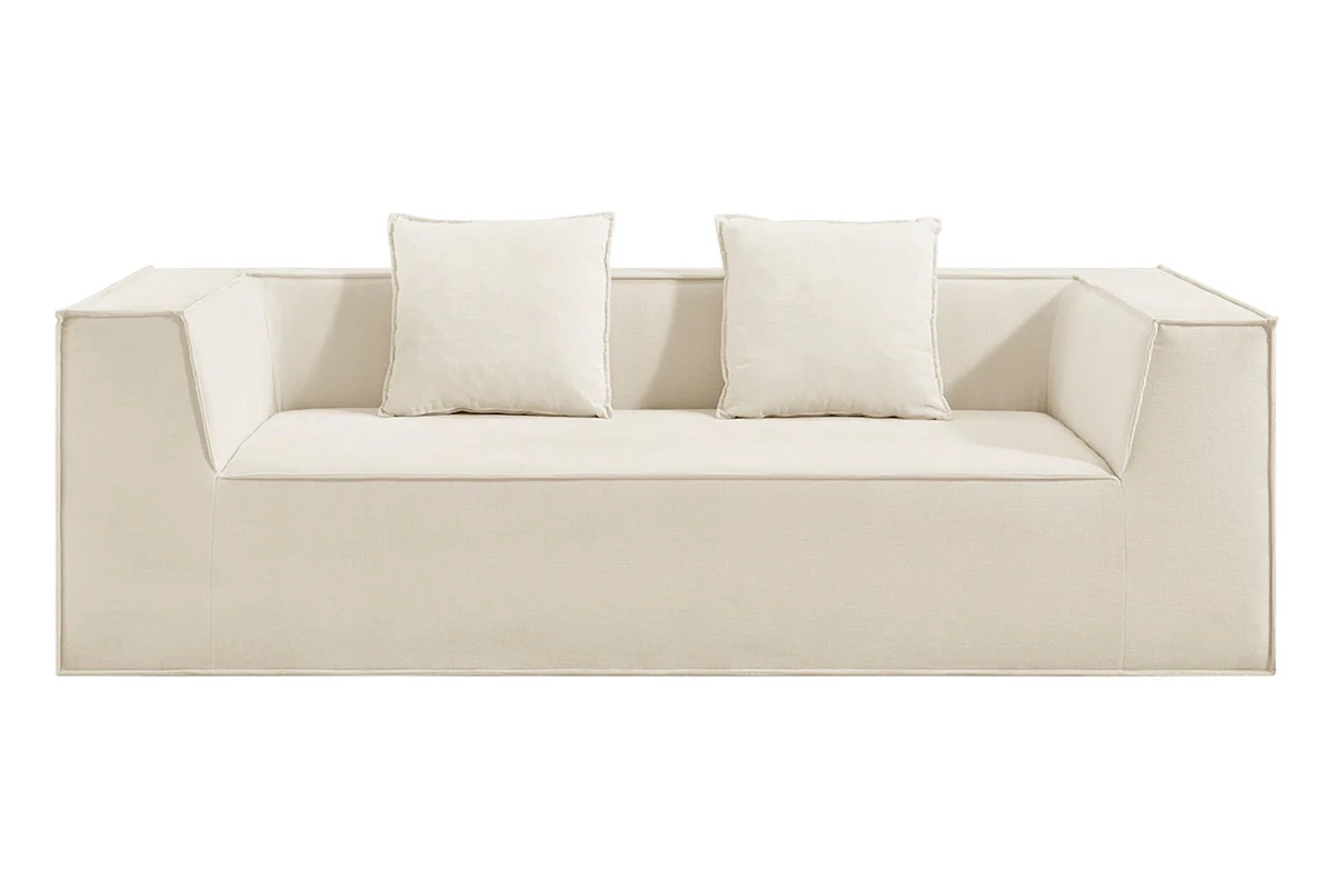 Ovela Softly 2 Seater Compressed Sofa Cream High Density Foam